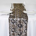 thumbnail image 1 of Efavormart COUTURE Tulle Satin Premium Table Runner For Weddings Birthday Parties Decor Fit Rectangle and Round Table Black Gold, 1 of 2