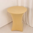 thumbnail image 1 of Efavormart Champagne Highboy Spandex Cocktail Table Cover, Fitted Stretch Tablecloth for 33"-36" Dia High Top Tables, 1 of 10
