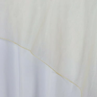 Efavormart Champagne Organza Square Tablecloth Overlay 72x72" Square Tablecloth Cover For Wedding Party Event Banquet