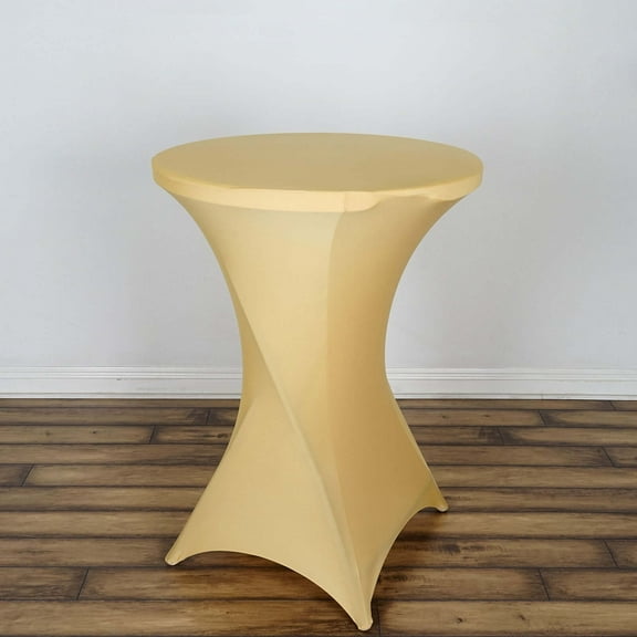 Efavormart Champagne Wholesale Stretchy Spandex Tablecover For Cocktail Table Wedding Party Bar Restaurant Tablecloth