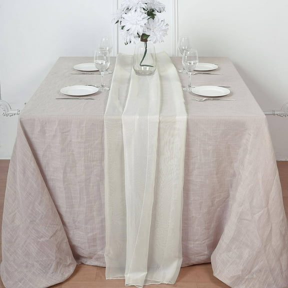 Efavormart Chiffon Table Runner 6FT Ivory - Lightweight Table Linen