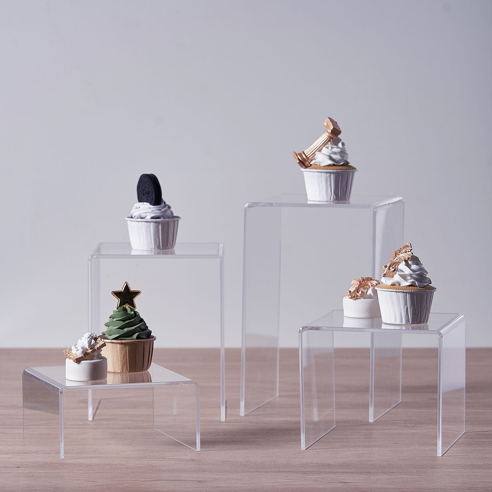 Efavormart Clear Acrylic Riser Cake Stand Set, Cupcake Dessert Display