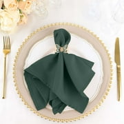 Efavormart Cloth Napkins Set of 5, 17x17 Inch Hunter Green Seamless Dinner Napkins, Washable Linen Table Napkin Cloth with Hemmed Edges for Weddings, Party and Banquet
