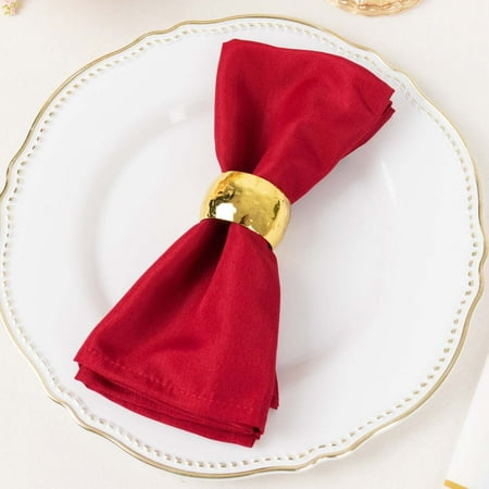 Efavormart Cloth Napkins Set of 5, 17x17 Inch Wine Seamless Dinner Napkins, Washable Linen Table Napkin Cloth with Hemmed Edges for Weddings, Party and Banquet
