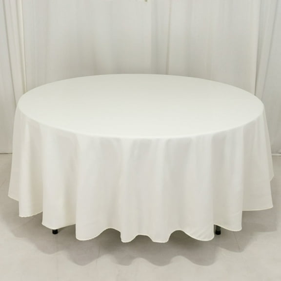 Efavormart Cotton Blend Round Tablecloth 108" Ivory - Wrinkle-Resistant Finish Table Cover