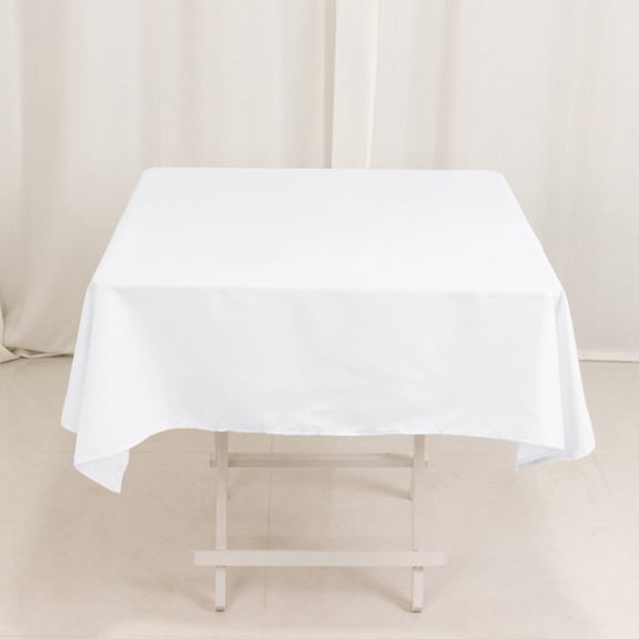 Efavormart Cotton Blend Square Tablecloth 54"x54" White - Wrinkle-Resistant and Durable Table Cover
