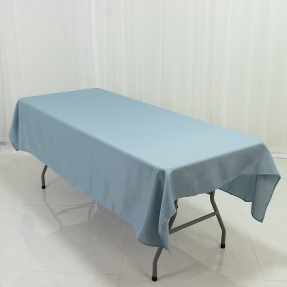 Efavormart Dusty Blue Polyester Rectangle Tablecloth 60"×84" – Wrinkle-Resistant, Durable Party / Event Table Cover