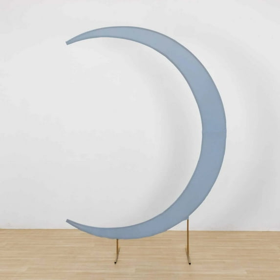 Efavormart Dusty Blue Spandex Crescent Moon Chiara Backdrop Stand Cover, Custom Fitted Wedding Arch Cover - 7.5ft