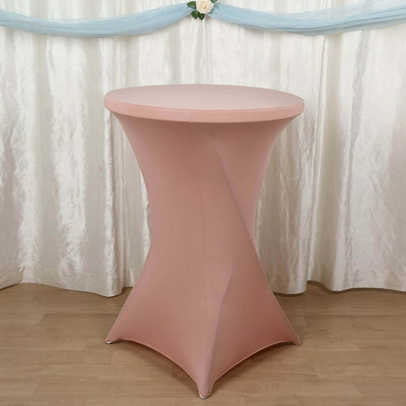 Efavormart Dusty Rose Wholesale Stretchy Spandex Tablecover For Cocktail Table Wedding Party Bar Restaurant Tablecloth