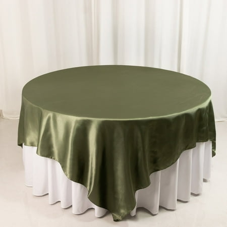Efavormart Dusty Sage Green Satin Overlay Seamless Square Table Overlay 90"