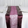 thumbnail image 1 of Efavormart Eggplant Organza Embroidered Premium Table Top Runner For Weddings Party Decor Fit Rectangle and Round Table, 1 of 6
