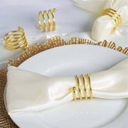 Efavormart Enticing Gold Plated Aluminum Napkin Rings for Place Settings Wedding Receptions Dinner or Holiday Parties - 4/pk
