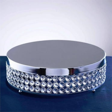 Efavormart Fancy Beaded Crystal Metal Cake Centerpiece Stand Wedding Birthday Party Dessert Cake Display Stand - 13.5" Diameter