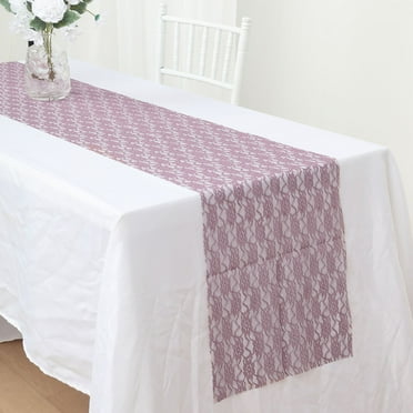 Efavormart Floral Lace Premium Table Top Runner For Weddings Birthday Party Decor Fit Rectangle and Round Table - Violet Amethyst