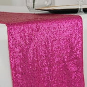 Efavormart Fushia Sequin Premium Table Runners For Weddings Birthday Parties Banquets Decor Fit Rectangle and Round Table 108x12"
