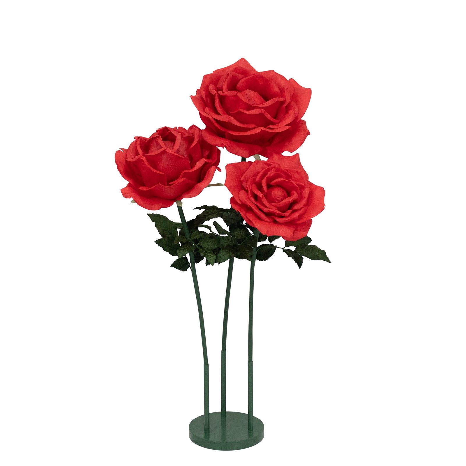 Rose Prop Efavormart Giant Artificial Rose Decor Set – 3 Pcs Oversized Red Faux ...