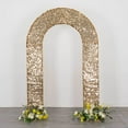 thumbnail image 1 of Efavormart Gold Big Payette Sequin Open Arch Backdrop Cover, Sparkly U-Shaped Fitted Wedding Arch Slipcover - 8ft, 1 of 6