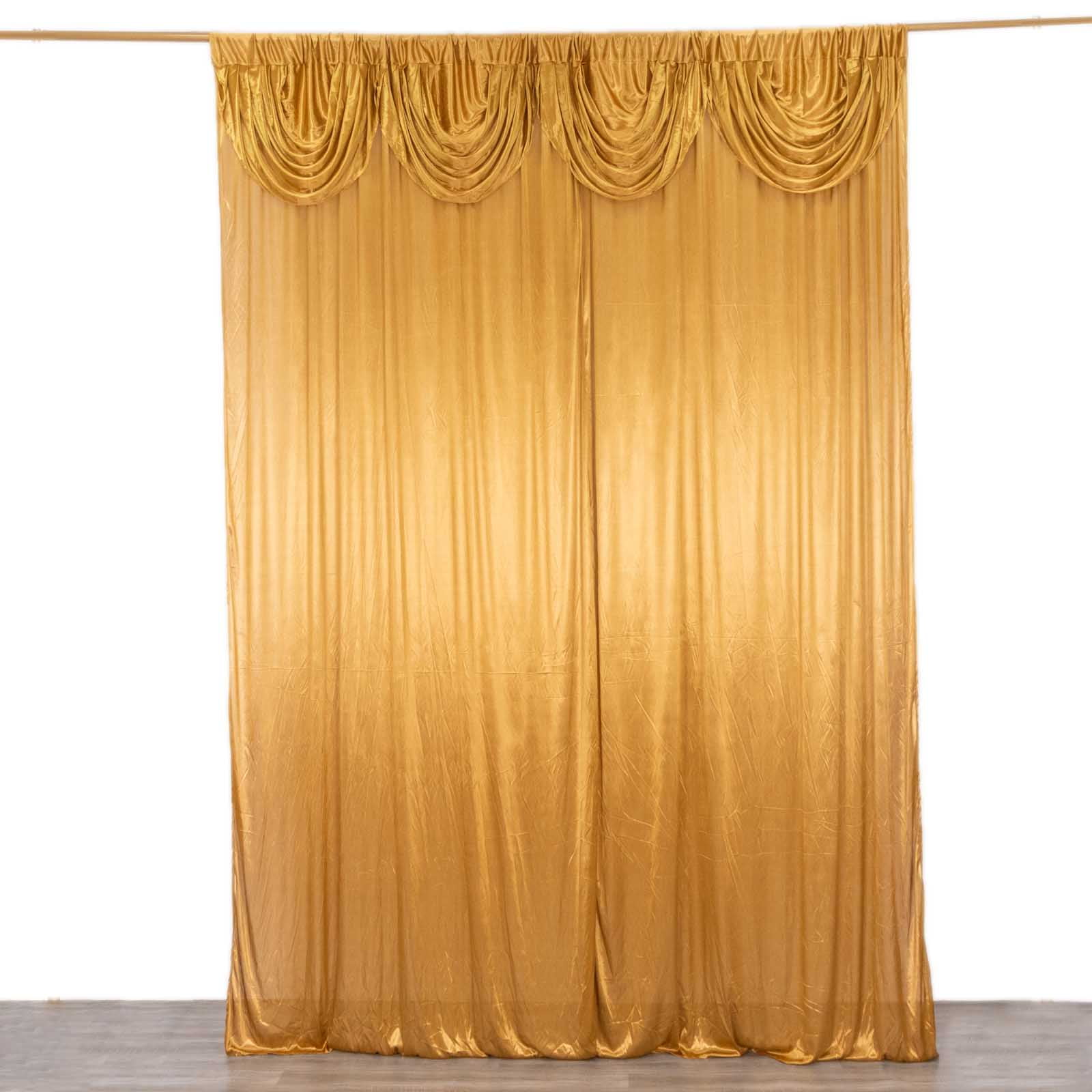 Polyester Bridal Satin Backdrop/Drape. Curtain Panel with 4