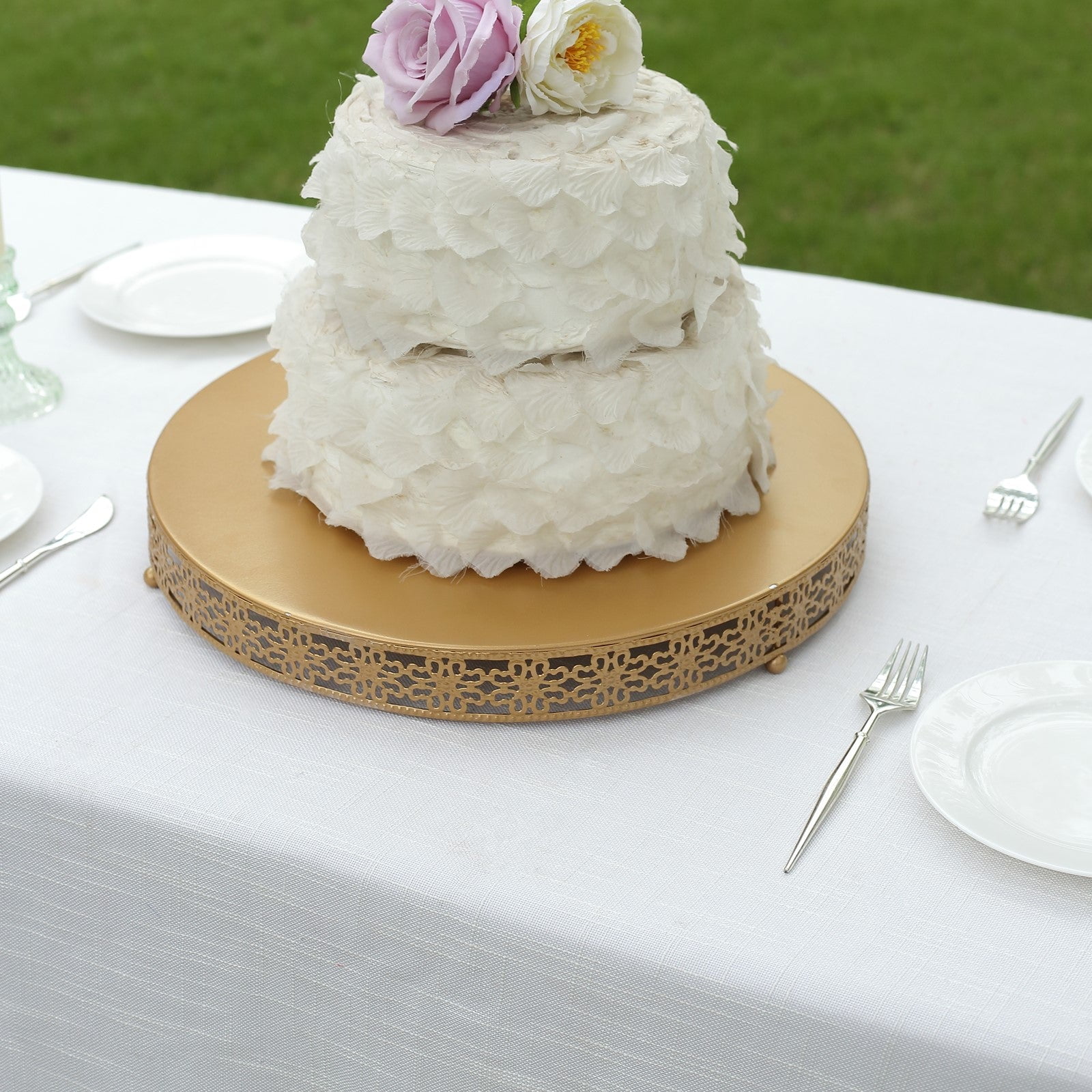Efavormart Gold Metal Fleur De Lis Round Pedestal Cake Stands, Cupcake ...