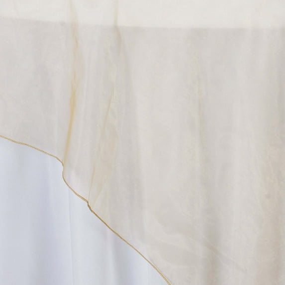 Efavormart Gold Organza Square Tablecloth Overlay 72x72" Square Tablecloth Cover For Wedding Party Event Banquet