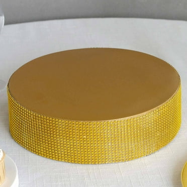 Efavormart Gold Round Metal Pedestal Cake Stand with Rhinestones, Cupcake Holder Dessert Table Display Centerpiece - 12"