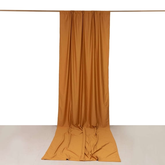 Efavormart Gold Scuba Polyester Backdrop Drape Curtain, Inherently Flame Resistant Event Divider Panel Wrinkle Free With Rod Pockets - 5ftx14ft