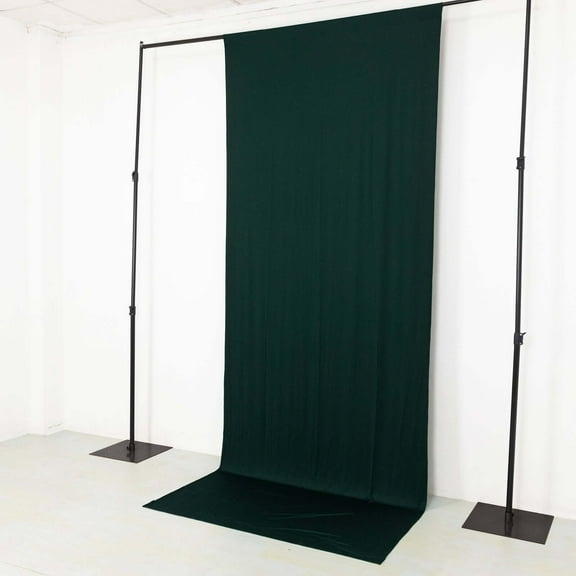 Efavormart Hunter Emerald Green 4-Way Stretch Spandex Drapery Panel with Rod Pockets, Wrinkle Resistant Backdrop Curtain - 5ftx12ft