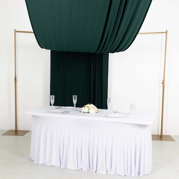 Efavormart Hunter Emerald Green 4-Way Stretch Spandex Drapery Panel with Rod Pockets, Wrinkle Resistant Backdrop Curtain - 5ftx18ft