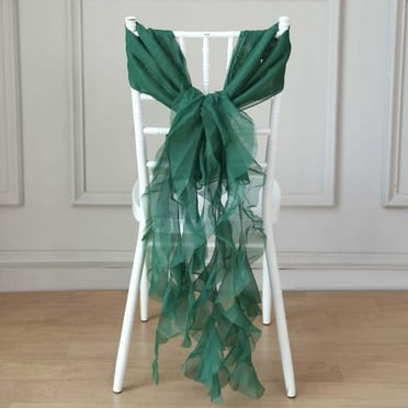 Efavormart 5 Pack | Hunter Emerald Green Satin Chair Sashes | 6"x106 ...