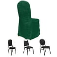 thumbnail image 1 of Efavormart Hunter Emerald Green Crinkle Crushed Taffeta Banquet Chair Cover, Reusable Wedding Chair Cover, 1 of 5
