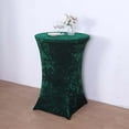 thumbnail image 1 of Efavormart Hunter Emerald Green Crushed Velvet Stretch Fitted Round Highboy Cocktail Table Cover, 1 of 5