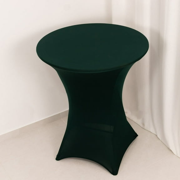 Efavormart Hunter Emerald Green Highboy Spandex Cocktail Table Cover, Fitted Stretch Tablecloth for 33"-36" Dia High Top Tables