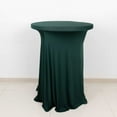 thumbnail image 1 of Efavormart Hunter Emerald Green Round Spandex Cocktail Table Cover With Natural Wavy Drapes - Perfect for Wedding, Party, Indoor & Outdoor Events, Holiday Parties, Showers, Corporate Affairs, Banque, 1 of 5