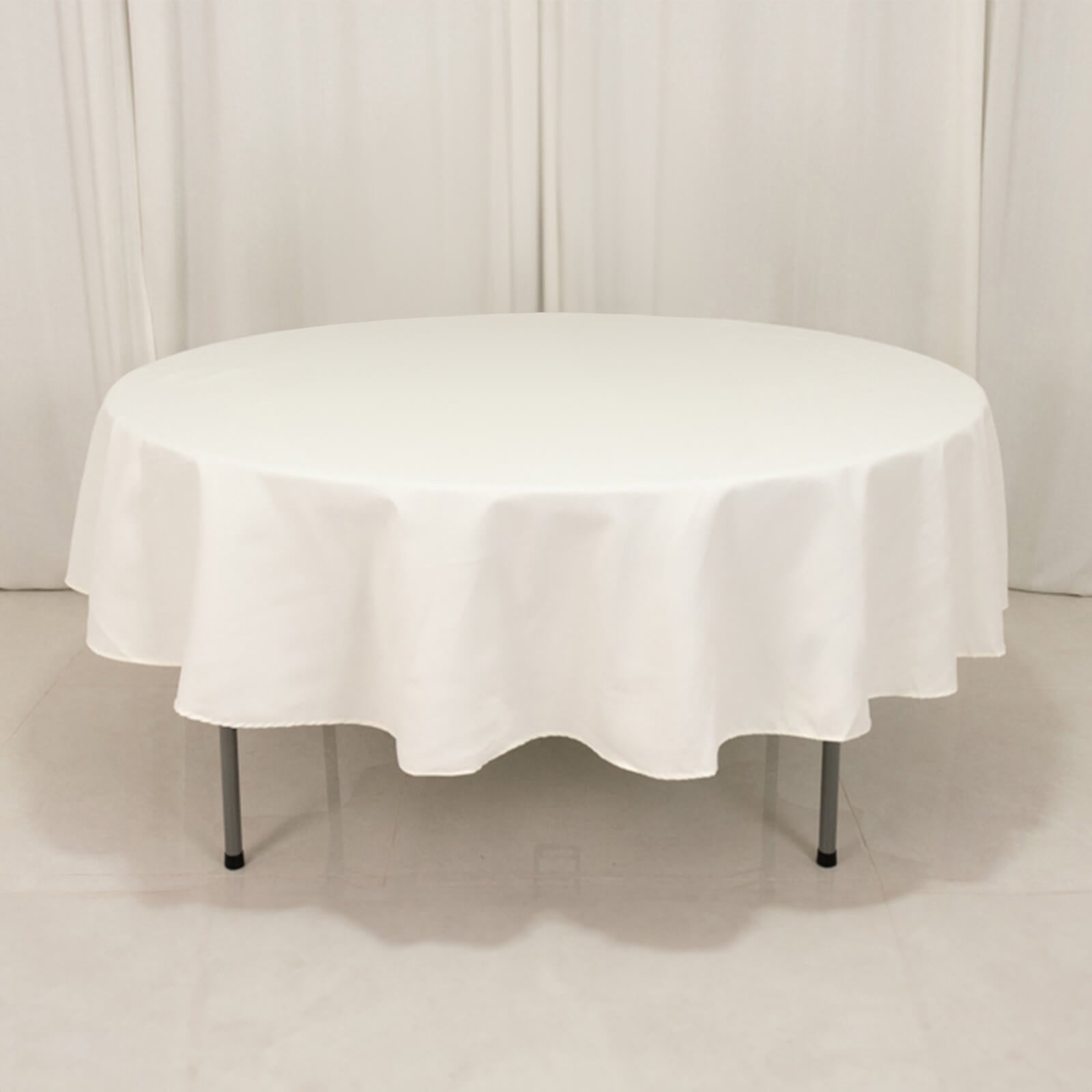 Efavormart Ivory Cotton Blend Round Tablecloth - 90