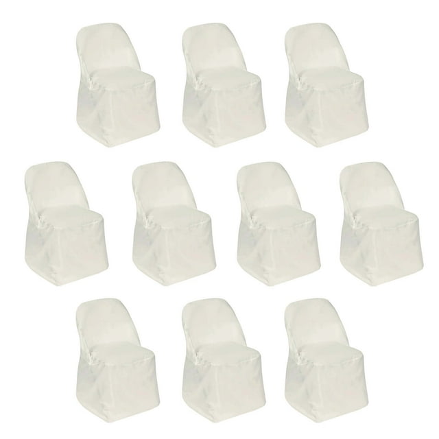 Efavormart Ivory Linen Polyester Folding Chair Cover Dinning Chair Slipcover For Wedding Party Event Banquet Catering