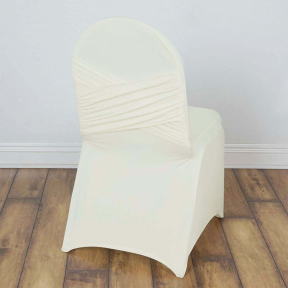 Efavormart Ivory Madrid Spandex Banquet Chair Covers, Premium Fitted Chair Covers