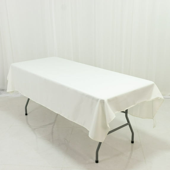 Efavormart Ivory Polyester Rectangle Tablecloth 60"×84" – Wrinkle-Resistant, Durable Party / Event Table Cover