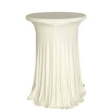 Efavormart Ivory Round Spandex Cocktail Table Cover With Natural Wavy ...