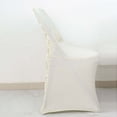 thumbnail image 1 of Efavormart Ivory Satin Rosette Spandex Stretch Fitted Folding Chair Cover, 1 of 5