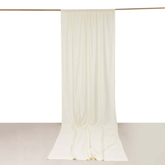 Efavormart Ivory Scuba Polyester Backdrop Drape Curtain, Inherently Flame Resistant Event Divider Panel Wrinkle Free With Rod Pockets - 5ftx14ft