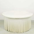 thumbnail image 1 of Efavormart Ivory Wavy Spandex Fitted Round 1-Piece Tablecloth Table Skirt, Stretchy Table Cover with Ruffles - 6ft, 1 of 6
