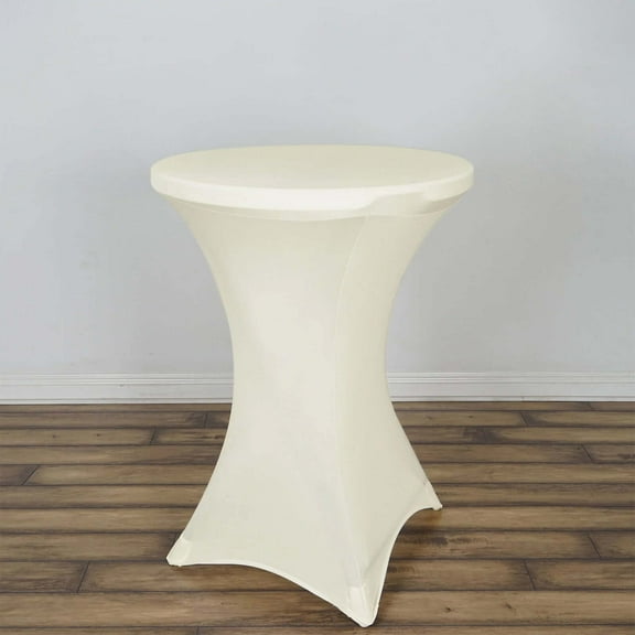 Efavormart Ivory Wholesale Stretchy Spandex Tablecover For Cocktail Table Wedding Party Bar Restaurant Tablecloth