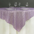 thumbnail image 1 of Efavormart LUXURY Sequin Square Tablecloth Overlay 72" x 72"-Lavender Square Tablecloth Cover For Wedding Party Event Banquet, 1 of 8