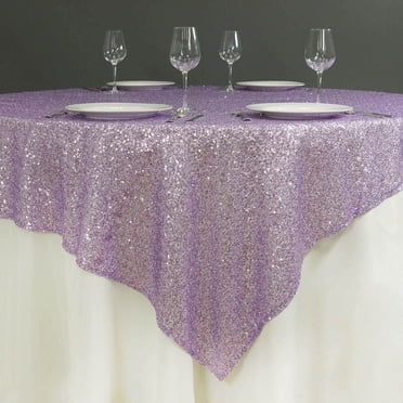 Efavormart LUXURY Sequin Square Tablecloth Overlay 72" x 72"-Lavender Square Tablecloth Cover For Wedding Party Event Banquet