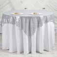thumbnail image 1 of Efavormart LUXURY Silver Sequin Square Tablecloth Overlay Square Tablecloth Cover For Wedding Party Event Banquet - 60" x 60", 1 of 6