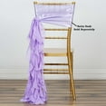 thumbnail image 1 of Efavormart Lavender Chiffon Curly Chair Sash, 1 of 8