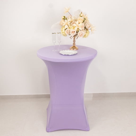 Efavormart Lavender Highboy Spandex Cocktail Table Cover, Fitted Stretch Tablecloth for 24"-32" Dia High Top Tables