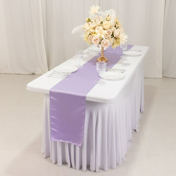 Efavormart Lavender Lilac Lamour Satin Table Runner - 12"x108"