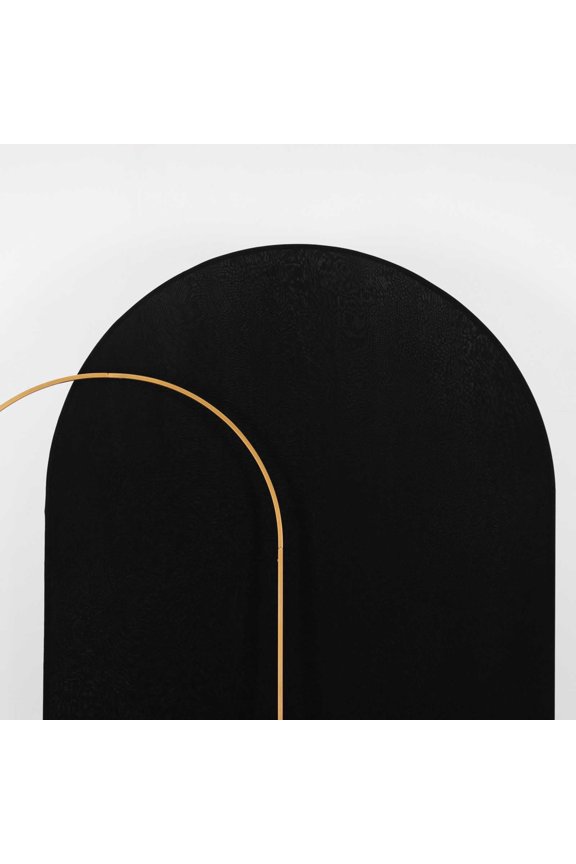 Matte Black Spandex Fitted Chiara Backdrop Stand Cover For Round Top Wedding Arch - 8ft