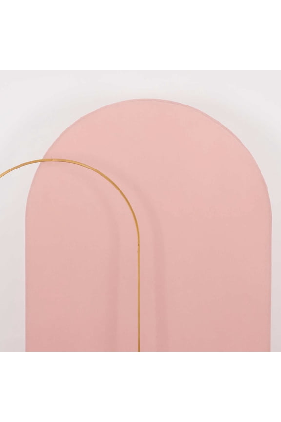 Matte Dusty Rose Spandex Fitted Chiara Backdrop Stand Cover For Round Top Wedding Arch - 8ft